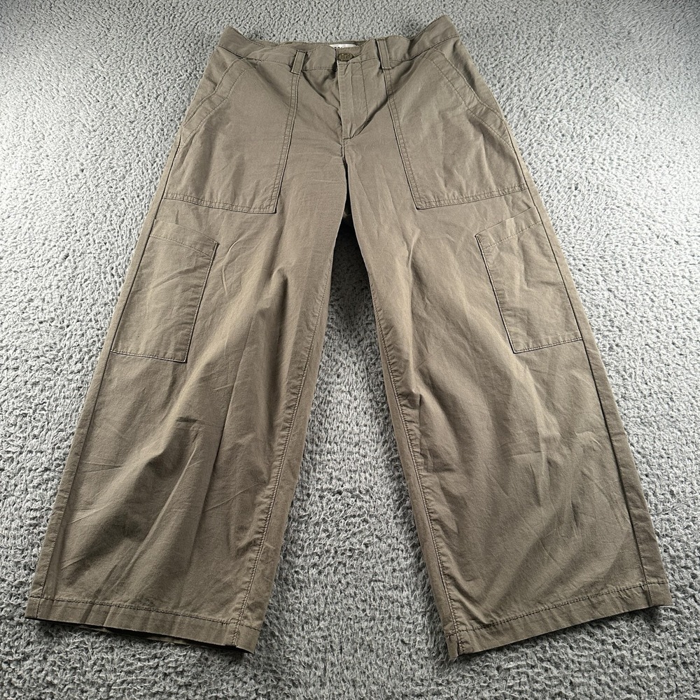 AGOLDE Daria Cargo Pants Womens 27 Beige Relaxed Wide Leg Twill Utility Cropped